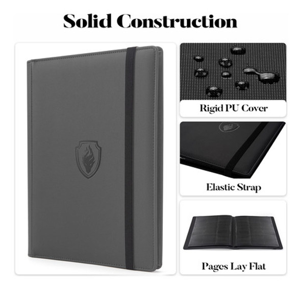 Carpeta Para Cartas De Yugioh, Mtc, Tcg Gris 1