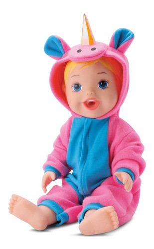 Muñeca Unicornio Pañales Mamadera Cepillo Dientes Diver Toys 0