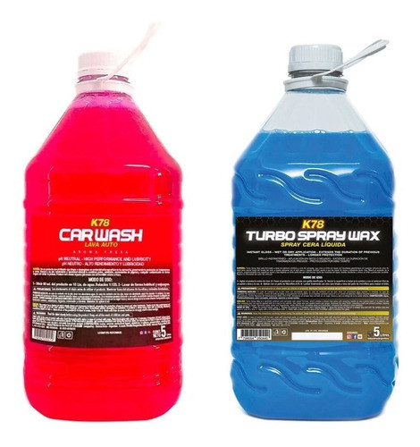 Shampoo Lava Auto K78 Maximo Brillo 5 Lts + Cera Turbo 5lts 0