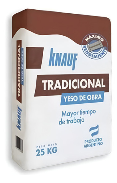 Bolsa Yeso Obra Tradicional Secado Rápido Knauf 25kg 0