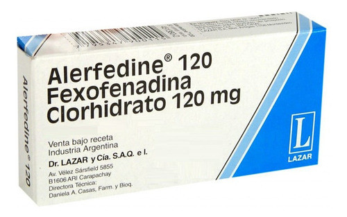 Alerfedine® 120mg X 10 Comp. (fexofenadina) | Antialérgico 0