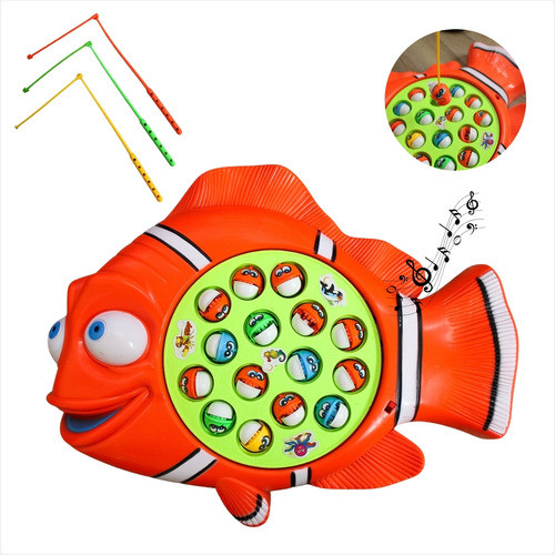 Jogo De Pesca Musical Pega Peixe Brinquedo Infantil 0