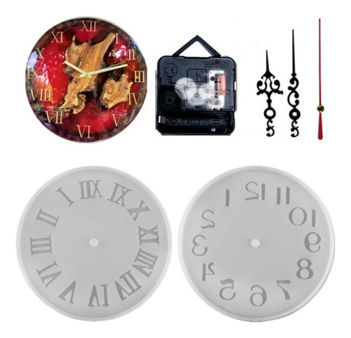 Molde De Silicone De Resina De Relógio Grande De 3 Peças Com 0