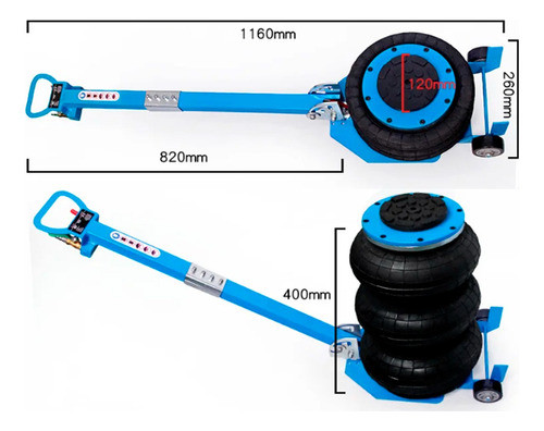 Gato Carro Neumatico Con Mango Recto Largo Aire Gomeria 1