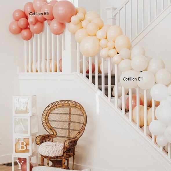 Arco Globos Rosa Retro Salmon Nude Arena Blanco Boho Chic 0