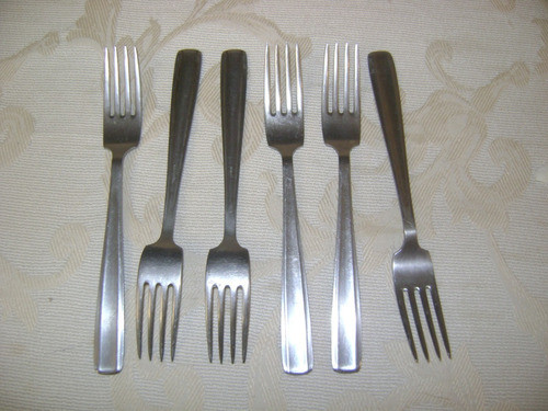 Set De 6 Tenedores  De Mesa Marca G.g.8  Acero Inoxidable 0