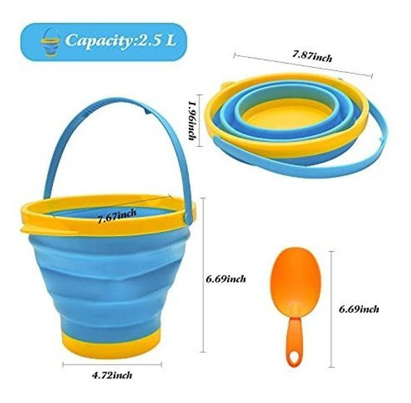 Cubos Plegables Arena Palas Multiusos Playa 25 L 6 Piezas 1