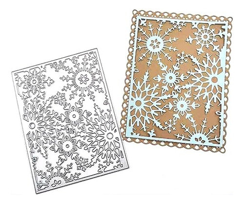 Plantilla De Troquelado Fondo Snowflakes  130x98mm 1