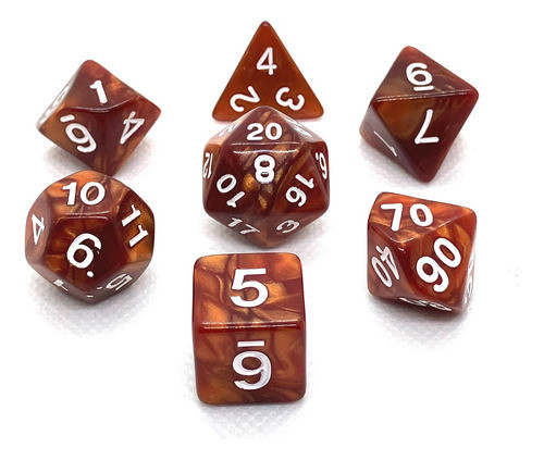Set 7 Dados Rol - Wood Marron Marmolado Muy Lejano 0