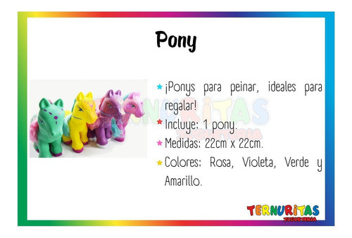 Pony Gde Para Peinar Muñeco Juego Niñas Juguete Colores Rg 1