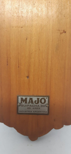 Crucifijo Madera Y Bronce Marca Majo Antiguo Ind. Arg. 1