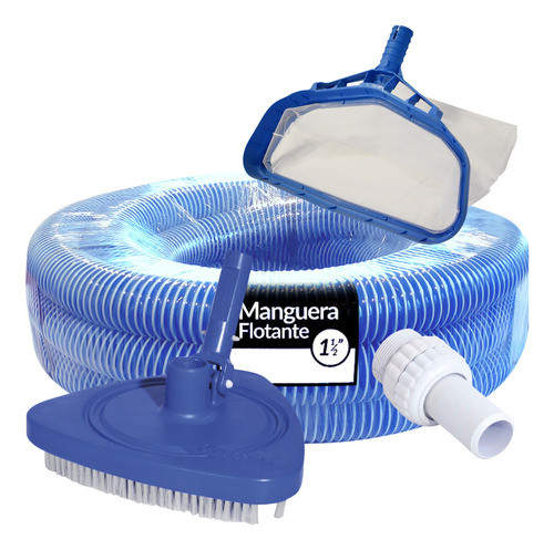 Kit Vulcano Limpieza Pileta: Manguera Sacahojas Barrefondo 0