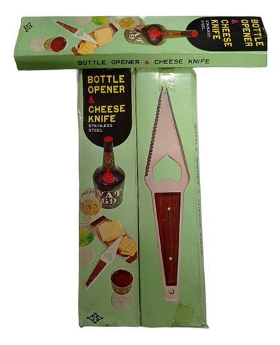 Destapador + Cuchillo Para Quesos Acero Inox Vintage Importo 0