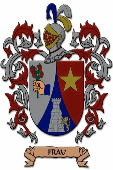 Escudo Del Apellido Frau - Heráldica - Lámina 45x30 Cm. 0