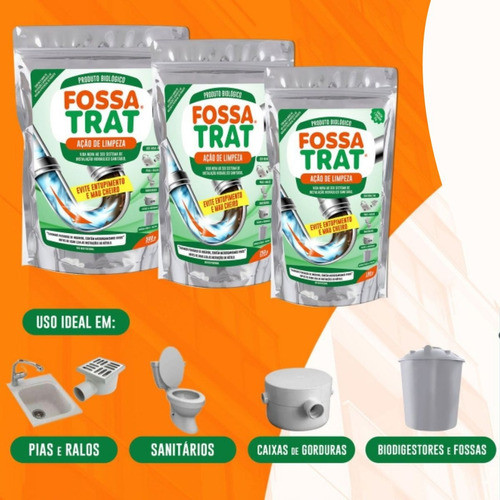 Limpador Biológico Fossa Trat Caixa Gordura Tira Odor 250g 1
