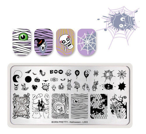 Born Pretty Placa Estampa Uñas Stamping Halloween L003 0