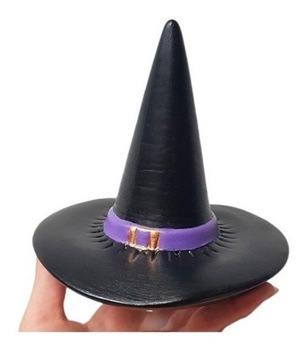 Porta Incenso Chapéu Bruxa Incensário Decoração Preto Roxo 1