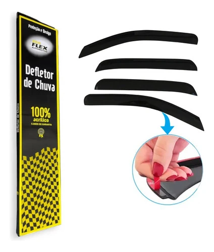 Calha De Chuva Acrilica Fumê Meriva 2003 A 2012 4 Portas 1