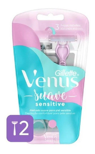 Aparelho De Depilar Gillette Venus Suave Sensitive 2 Un 0