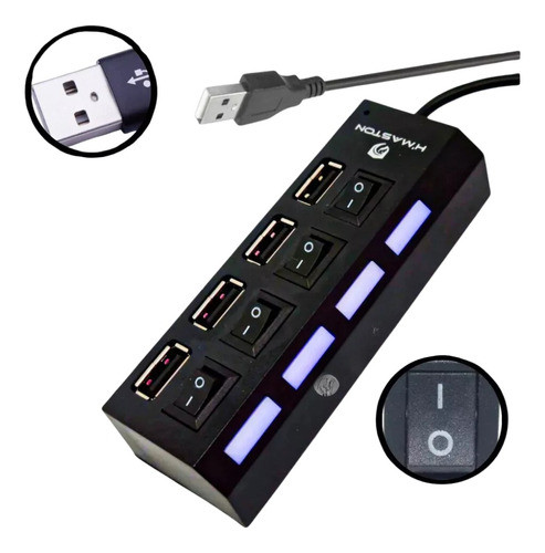 Adaptador Usb 4 Portas Hub Extensor Ampliador Usb 1