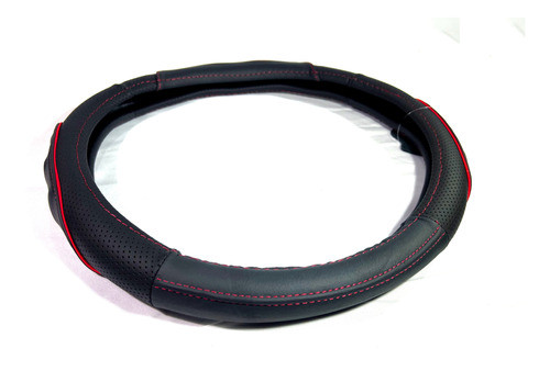 Cubre Volante Auto Cuero Negro + Rojo 38cm Calidad C124 0