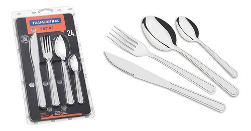 Cubiertos Tramontina Acero Inoxidable 24 Piezas Buzios 0