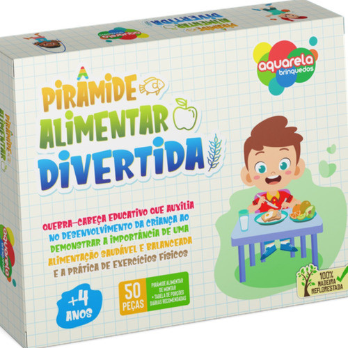 Jogo Pirâmide Alimentar Divertida 50 Pç  Aquarela Brinquedos 0