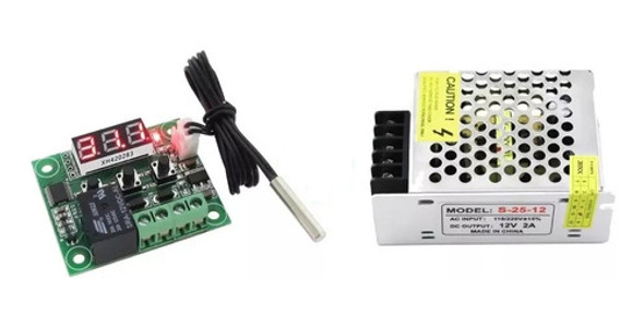 Termostato Controlador De Temperatura W1209 + Fonte 110/220v 0