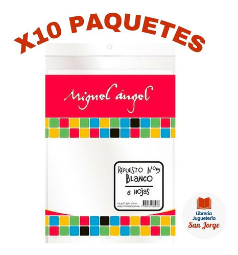 Repuesto N°6 Miguel Angel Blanco X 8 Hojas X 10 Paquetes 0