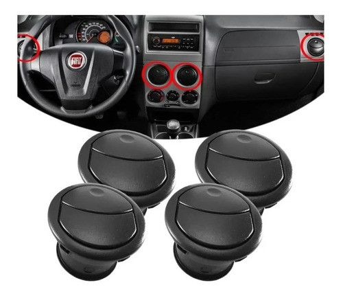 Kit 4 Grade Difusor Saída Ar Palio Economy Way 2014 2015 Ori 0