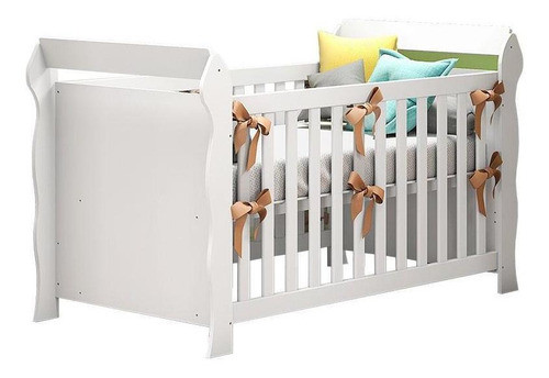 Berço Americano Lara Branco Brilho Com Colchão Gazin 1