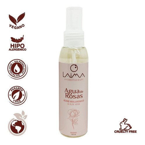 Agua De Rosas Laima 125 Ml Hialuronico Apto Vegan Celíaco 1
