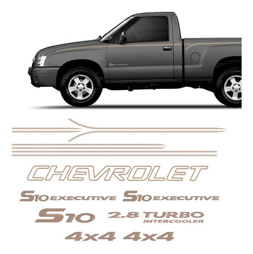 Faixas S10 Executive 2003/2006 Cs Emblema Modelo Original 1