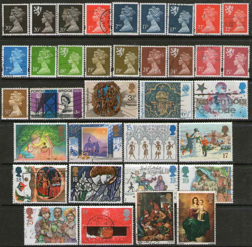 Reino Unido +100 Sellos Diferentes Usados Años 1880-1995 1