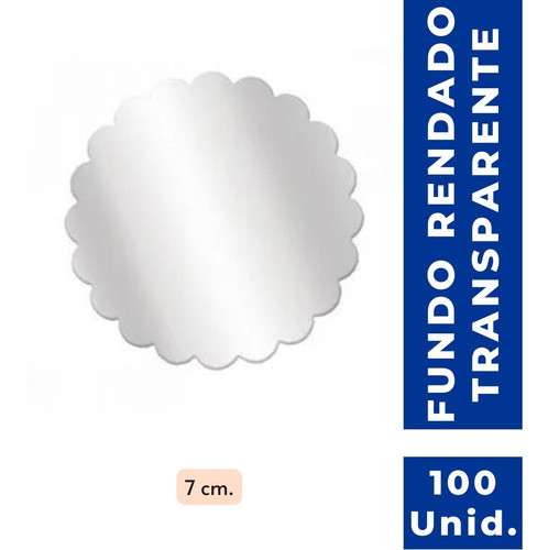 100 Tapetinhos Transparente Fundo Rendado Para Doces N° 7 Cm 1