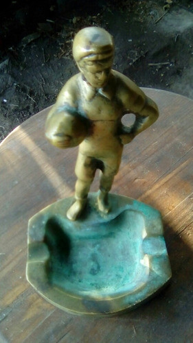 Antigua Estatuilla Bronce Antiguo Jugador De Fútbol Colecció 1