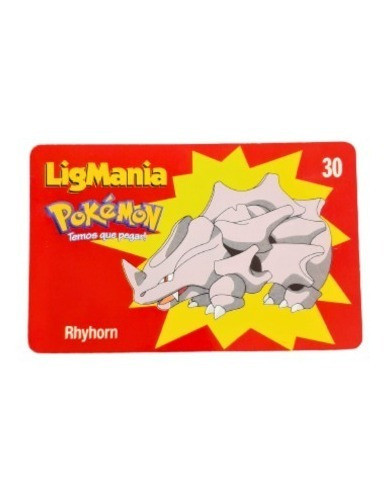 Cartão Telefônico Ligmania Pokémon - Rhyhorn - 18/30 0