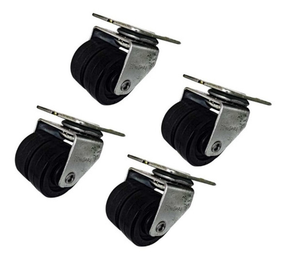 4 Rodízio Duplo Rodinha S Trava Para Vertical Metalfrio 36mm 0