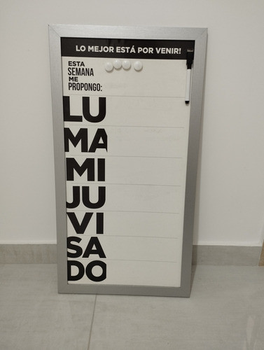 Pizarra Magnética Colgante Semanal Agenda Usada 0