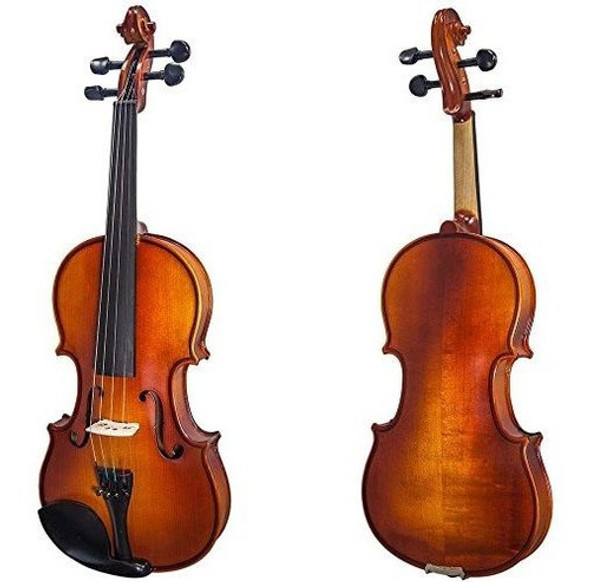 Violin Ajustado De Ebano De Madera Maciza De 1/2 Tamaño Con 0 Violin Ajustado De Ebano De Madera Maciza De 1/2 Tamaño Con 0