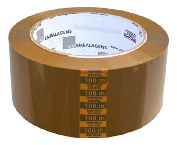 Caixa 10 Rolos Fita Adesiva Marrom 48mm X 100 Mts 0