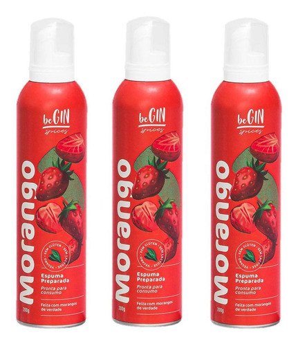 Espuma Spray P/ Drinks E Bebidas Caipirinha Morango C/ 3 Un 0