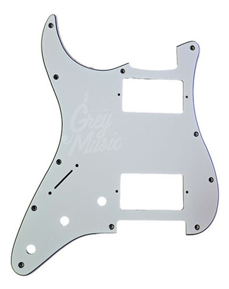 Pickguard Cool Parts Pst01hh Wh Left De Strato Blanco Zurdo 0