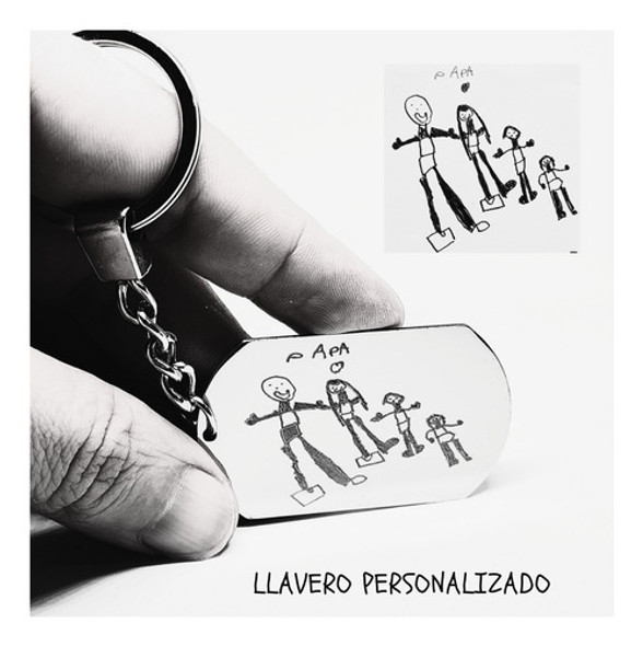 Llavero Con Doble Grabado Dibujos De Tus Hijos (fre/dorso) 1