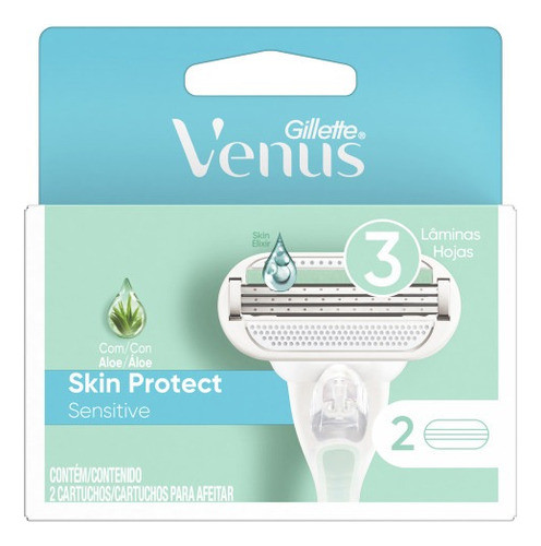 Gillette Venus Skin Protect Sensitive 3 Laminas 2 Repuestos 0