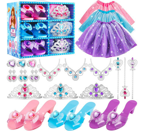 Vestir Princesas Para Niñas De 3 A 7 Años, Accesorios Inclui 0