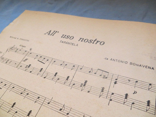 All´ Uso Nostro, Wilde, Bonavena Partitura Tarantella Napoli 1