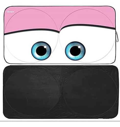 Parasol Para Auto/plegable/ojos Rayo Mcqueen Rosa 160 X80cm 1