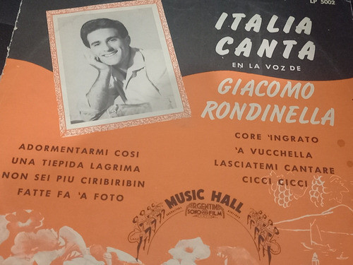 Disco De Vinilo / Italia Canta / Giacomo Rondinella 0