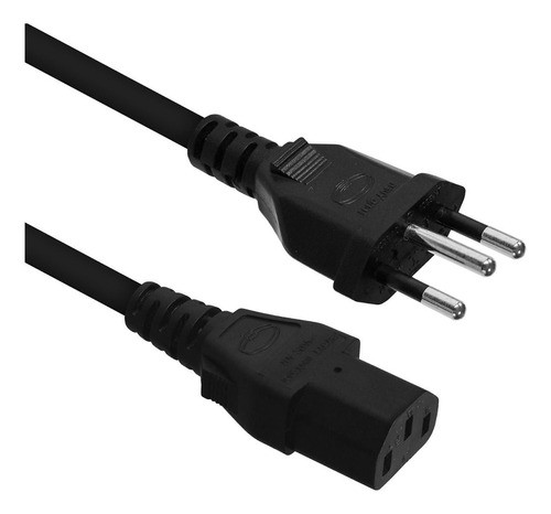 Cabo De Força Para Monitor E Gabinete Padrão Novo 1,5m Preto 0